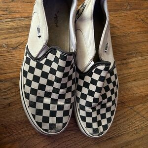 Vans Black and White Checkered Slip-On Sneakers